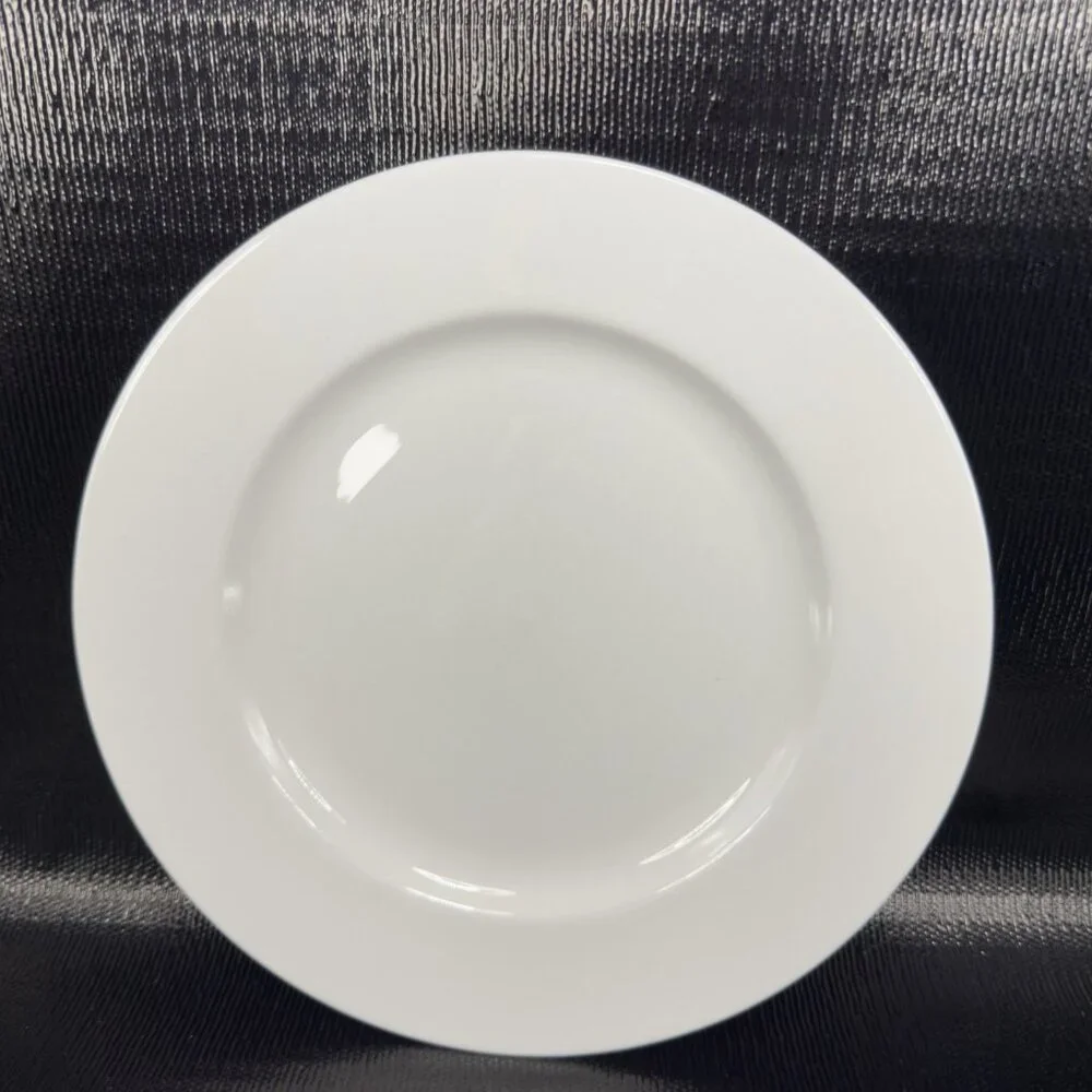 Pier 1 New Essentials Classic Coupe White‎ Porcelain 11inch Plate Dish Set 4 VTG